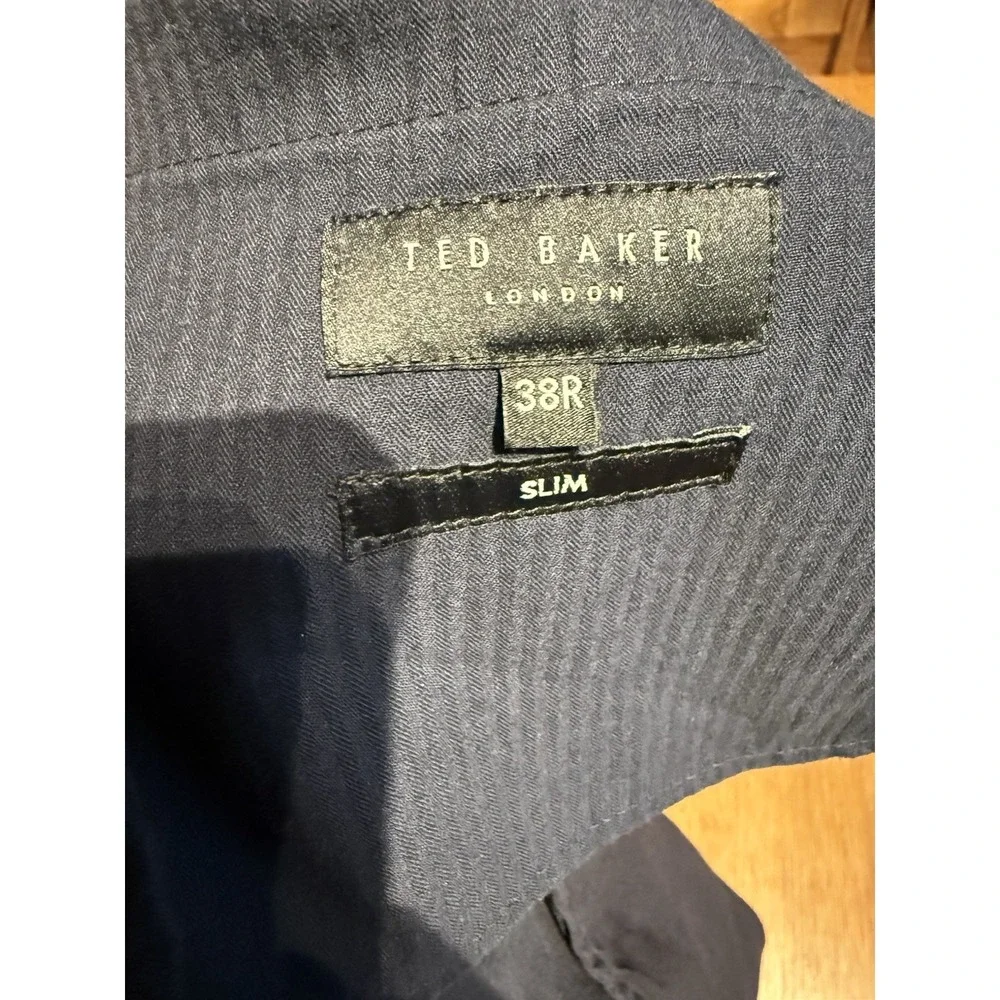 Ted Baker Kimmel Linen Blend Pants 38R Navy Slim Elastic Waist Mens NWT